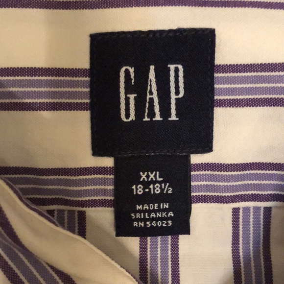 Gap button up striped shirt Men’s XXL 18-18 1/2” - Picture 2 of 8